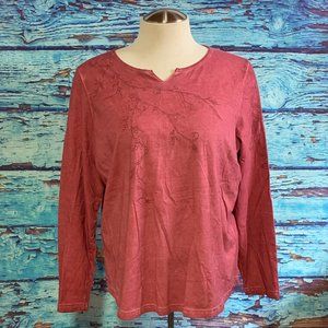 FDJ French Dressing Jeans Acid Wash Long Sleeve Blouse